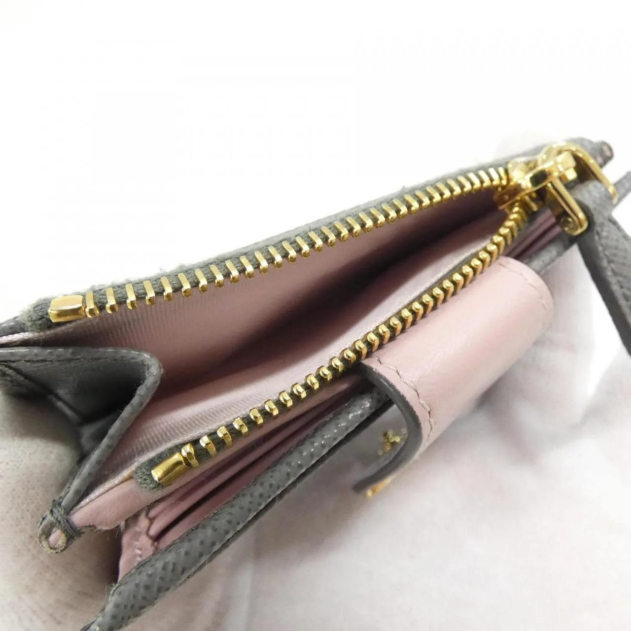 PRADA 1ML047 銀包 黑色 中古品A - 縮圖 8