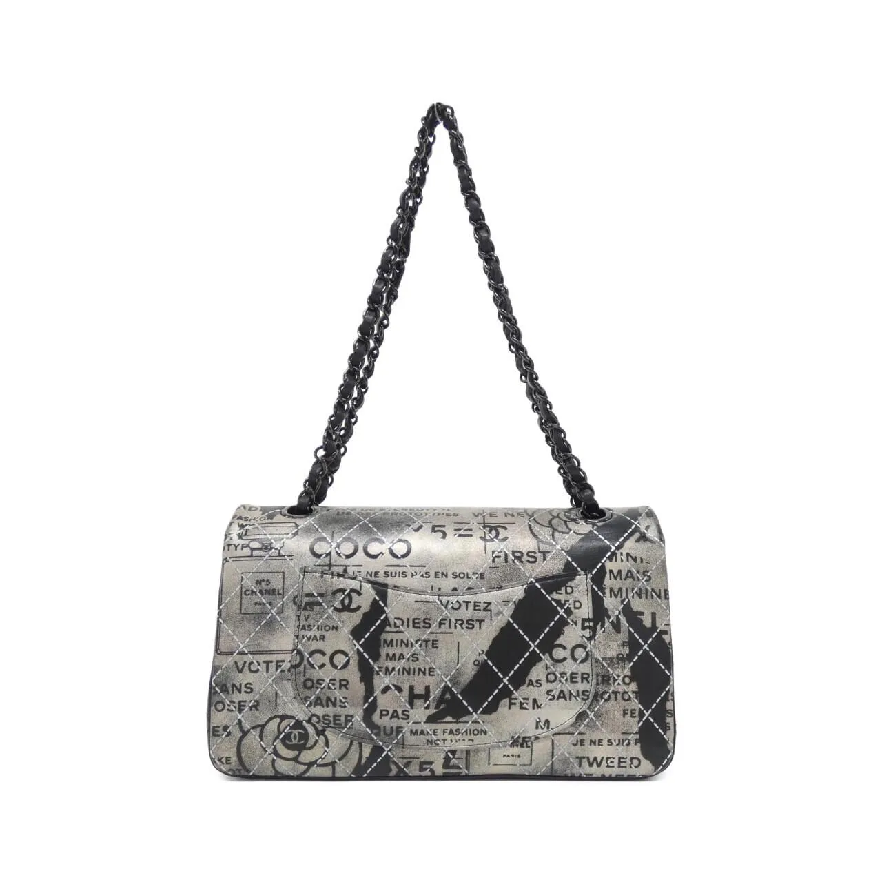 CHANEL Matelasse 1112 Shoulder Lambskin Black Lambskin Rank A - Thumbnail 2