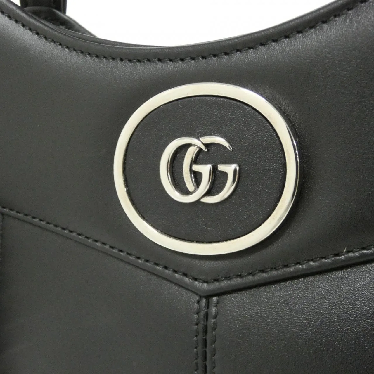 GUCCI 745918 AABSG 手提包 皮革 黑色 皮革 中古品A - 縮圖 4