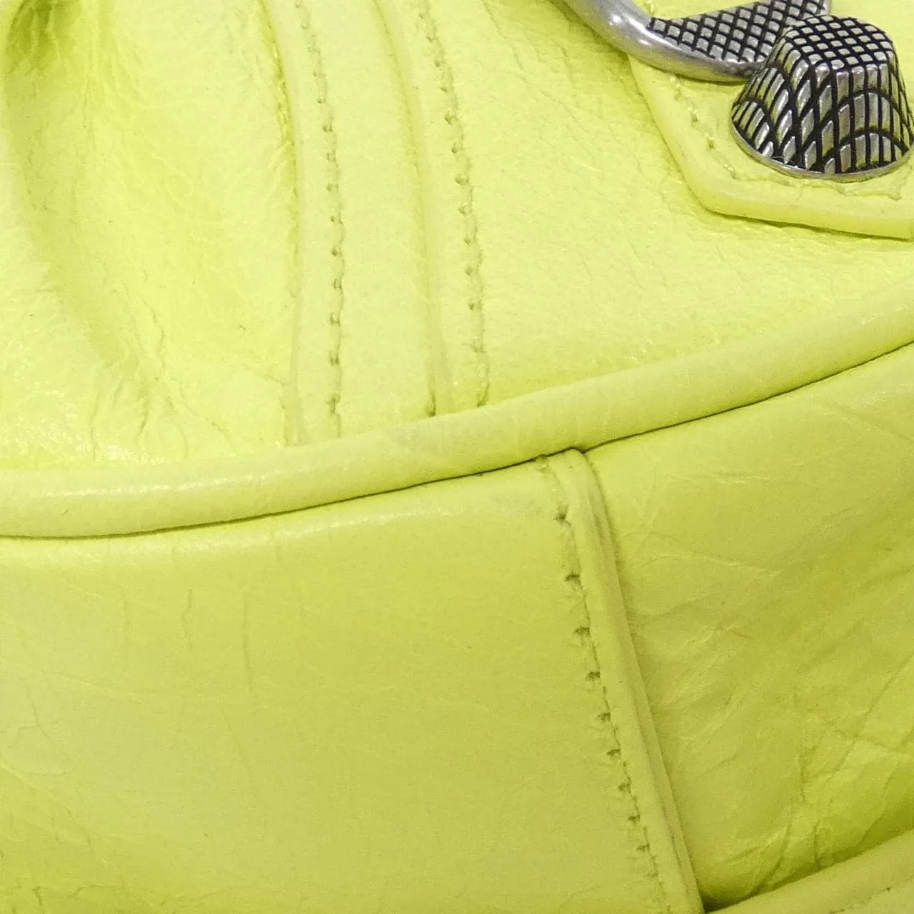 BALENCIAGA Le Cagole 671309 1VG9Y Shoulder Lambskin 黑色 羊皮 中古品A - 縮圖 3