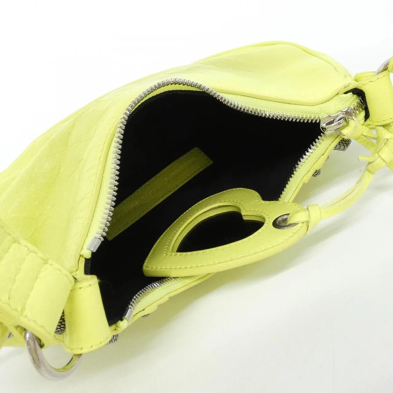 BALENCIAGA Le Cagole 671309 1VG9Y Shoulder Lambskin 黑色 羊皮 中古品A - 縮圖 6