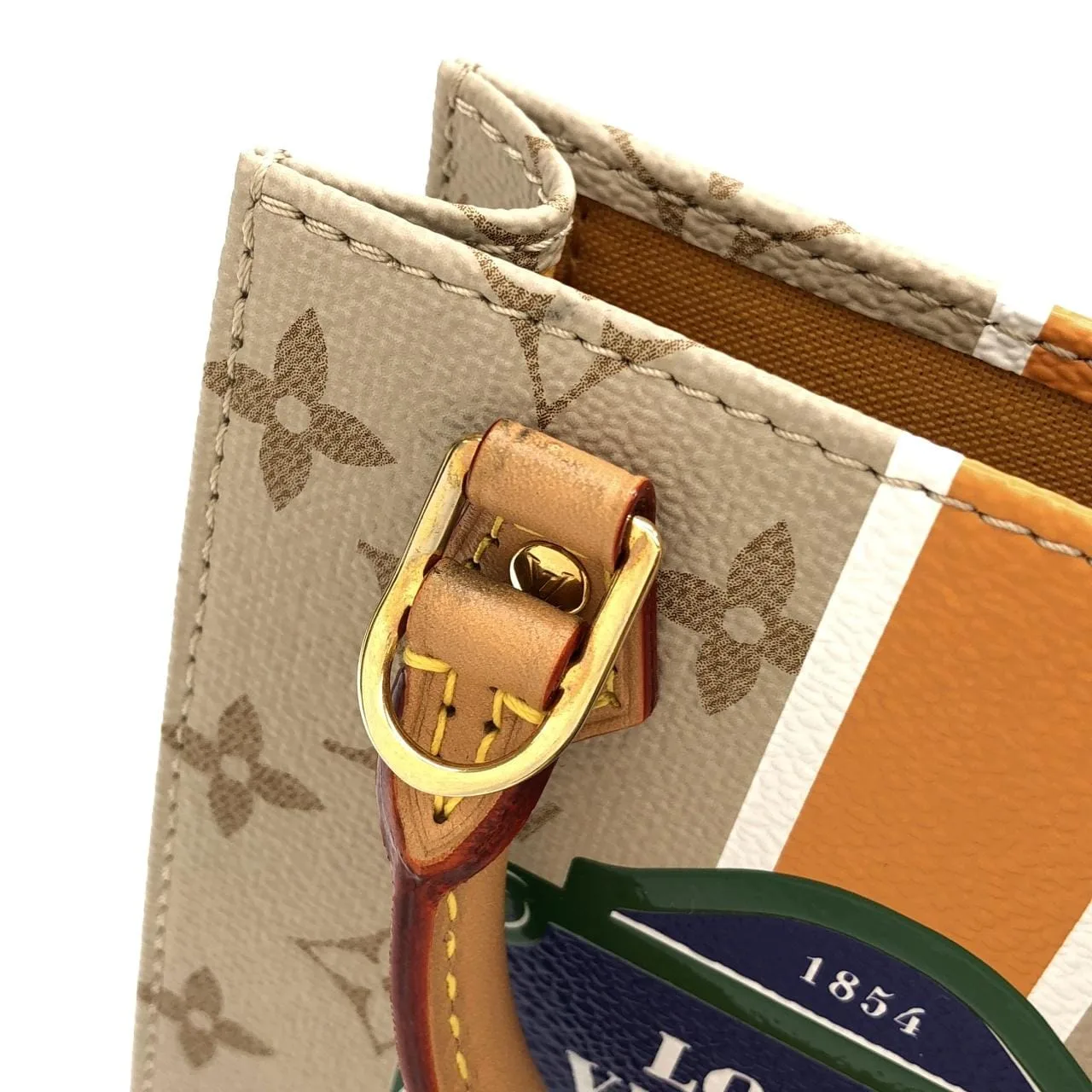 LOUIS VUITTON M23615 Handbag Canvas 米色 帆布 中古品A - 縮圖 6