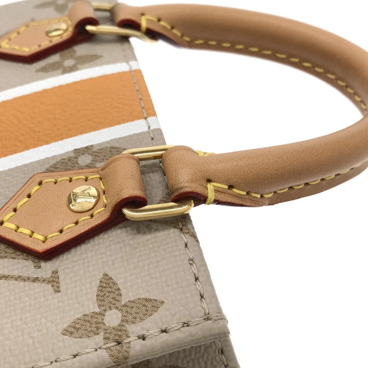 LOUIS VUITTON M23615 Handbag Canvas 米色 帆布 中古品A - 縮圖 7