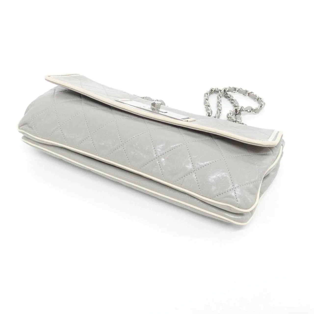 CHANEL 46086 Shoulder Lambskin Grey Lambskin Rank A - Thumbnail 3