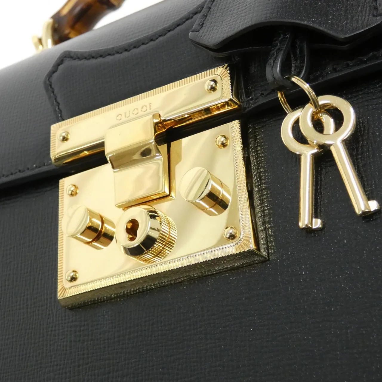 GUCCI 603221 1DBRG 手提包 皮革 黑色 皮革 中古品A - 縮圖 4