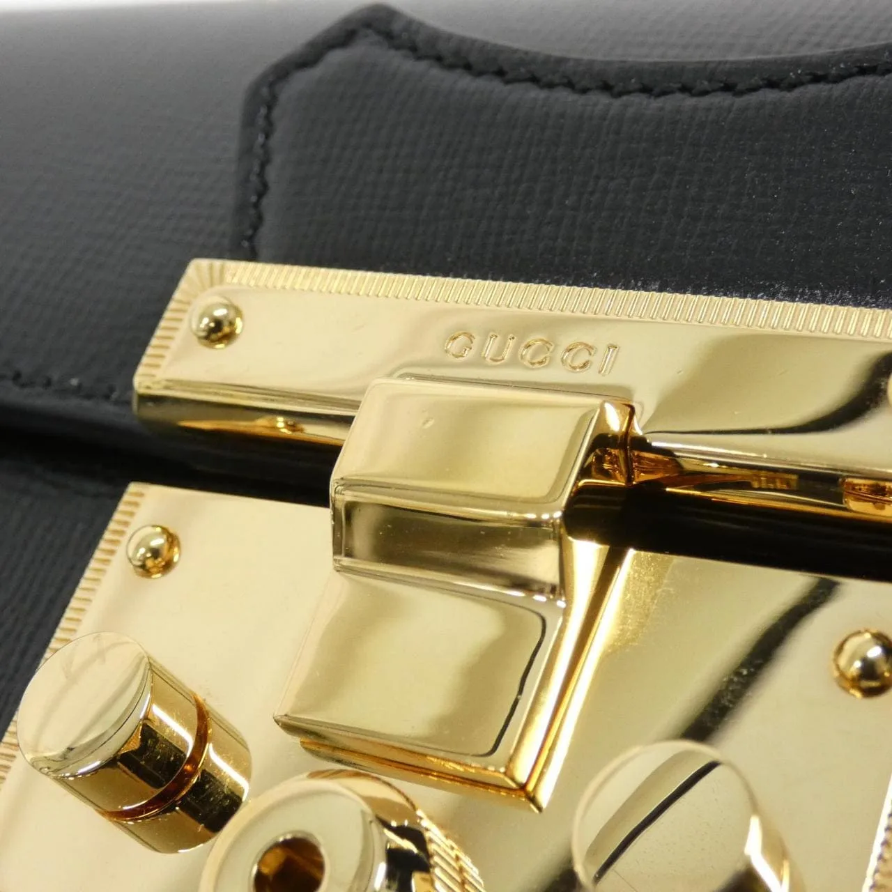 GUCCI 603221 1DBRG 手提包 皮革 黑色 皮革 中古品A - 縮圖 5