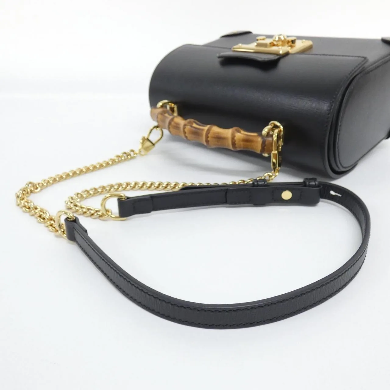 GUCCI 603221 1DBRG 手提包 皮革 黑色 皮革 中古品A - 縮圖 7