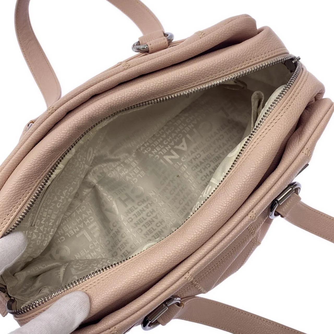 CHANEL 28023 Handbag Caviar Leather Pink Caviar Leather Rank A - Thumbnail 6