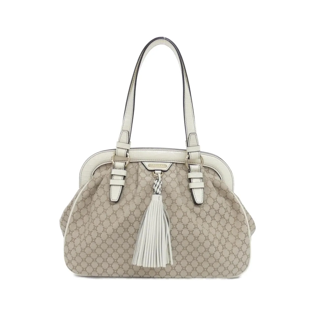 CELINE Handbag Canvas White