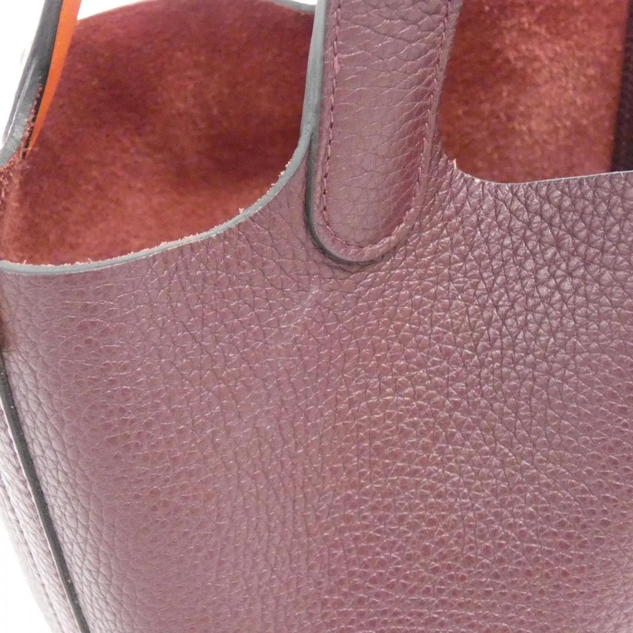 HERMES Picotin 069560CC Handbag Clemence Orange Clemence Leather Rank A - Thumbnail 4