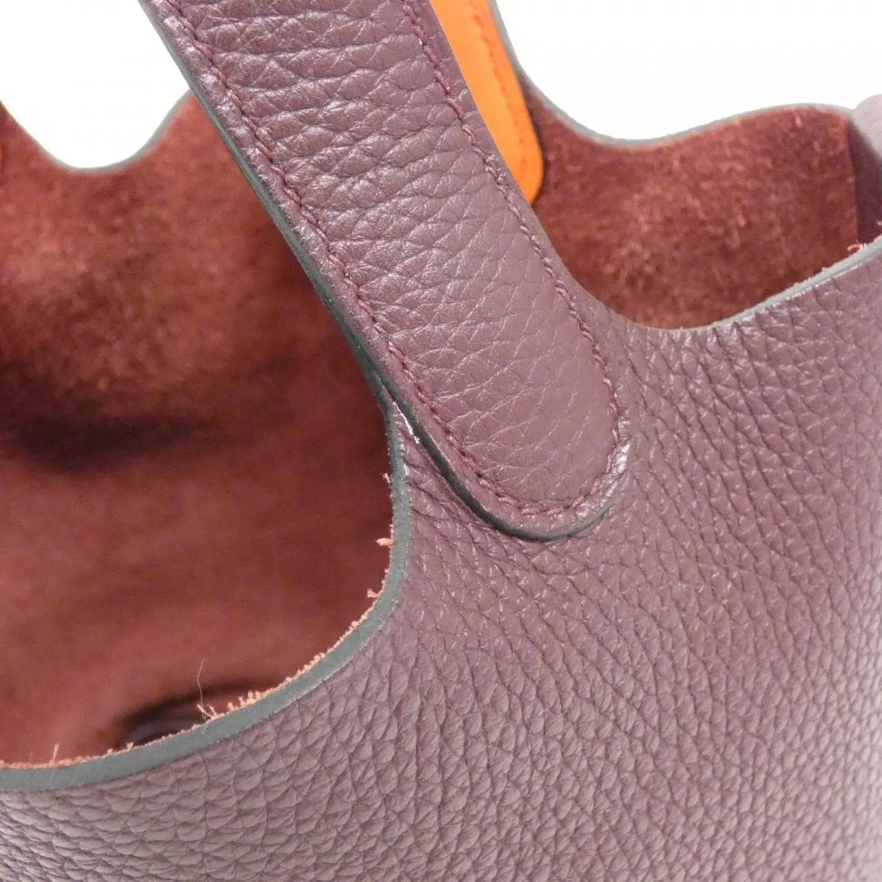 HERMES Picotin 069560CC Handbag Clemence Orange Clemence Leather Rank A - Thumbnail 5