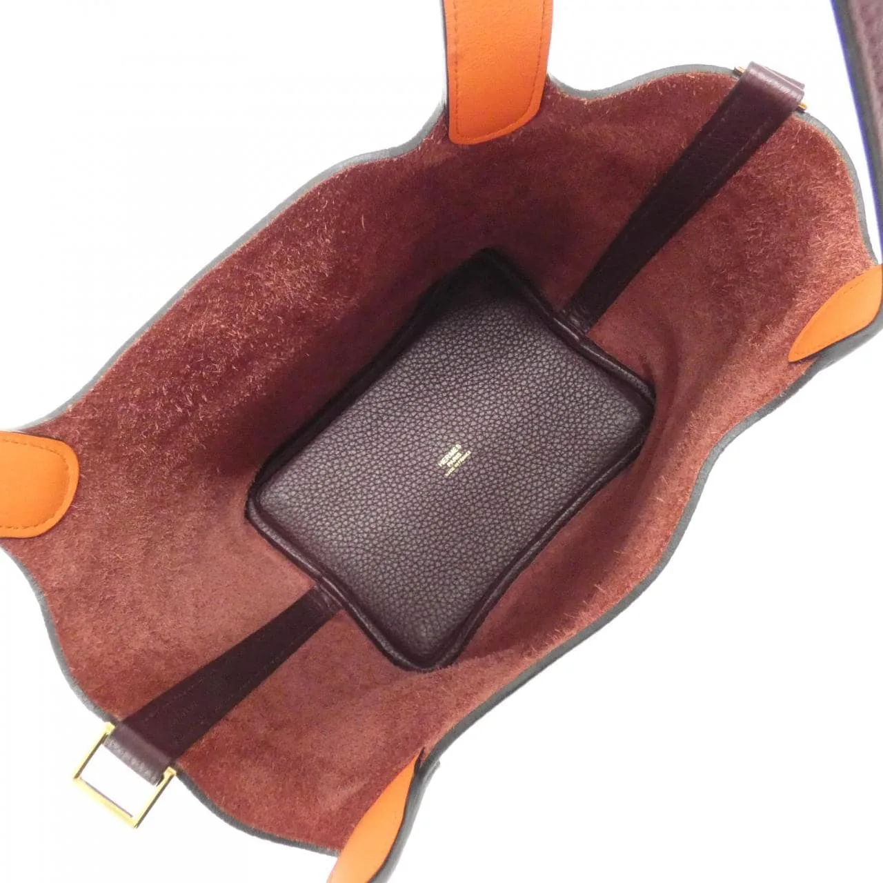 HERMES Picotin 069560CC Handbag Clemence Orange Clemence Leather Rank A - Thumbnail 8