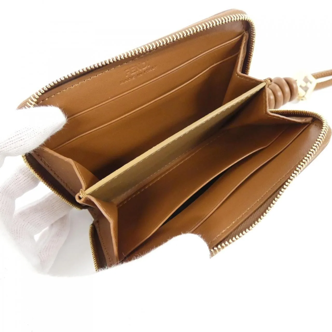 FENDI 8M0313 AYCA Coin Case 金色 新品 - 縮圖 5