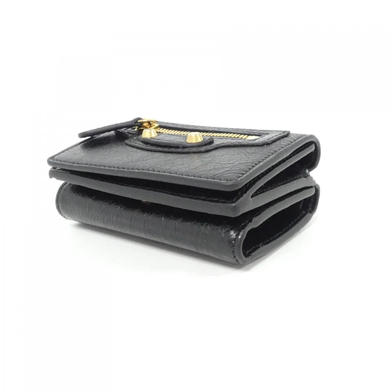 BALENCIAGA 810669 210F6 Wallet Lambskin 黑色 羊皮 新品 - 縮圖 3