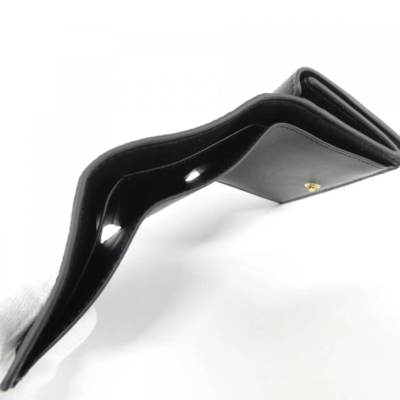 BALENCIAGA 810669 210F6 Wallet Lambskin 黑色 羊皮 新品 - 縮圖 4