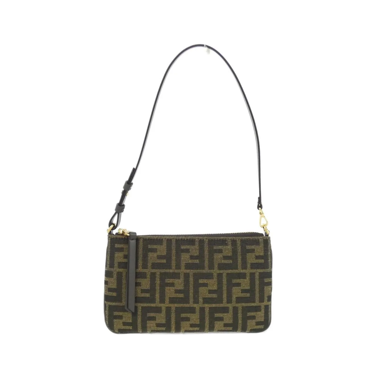 FENDI Baguette 8M0536 A98P Handbag Canvas Black