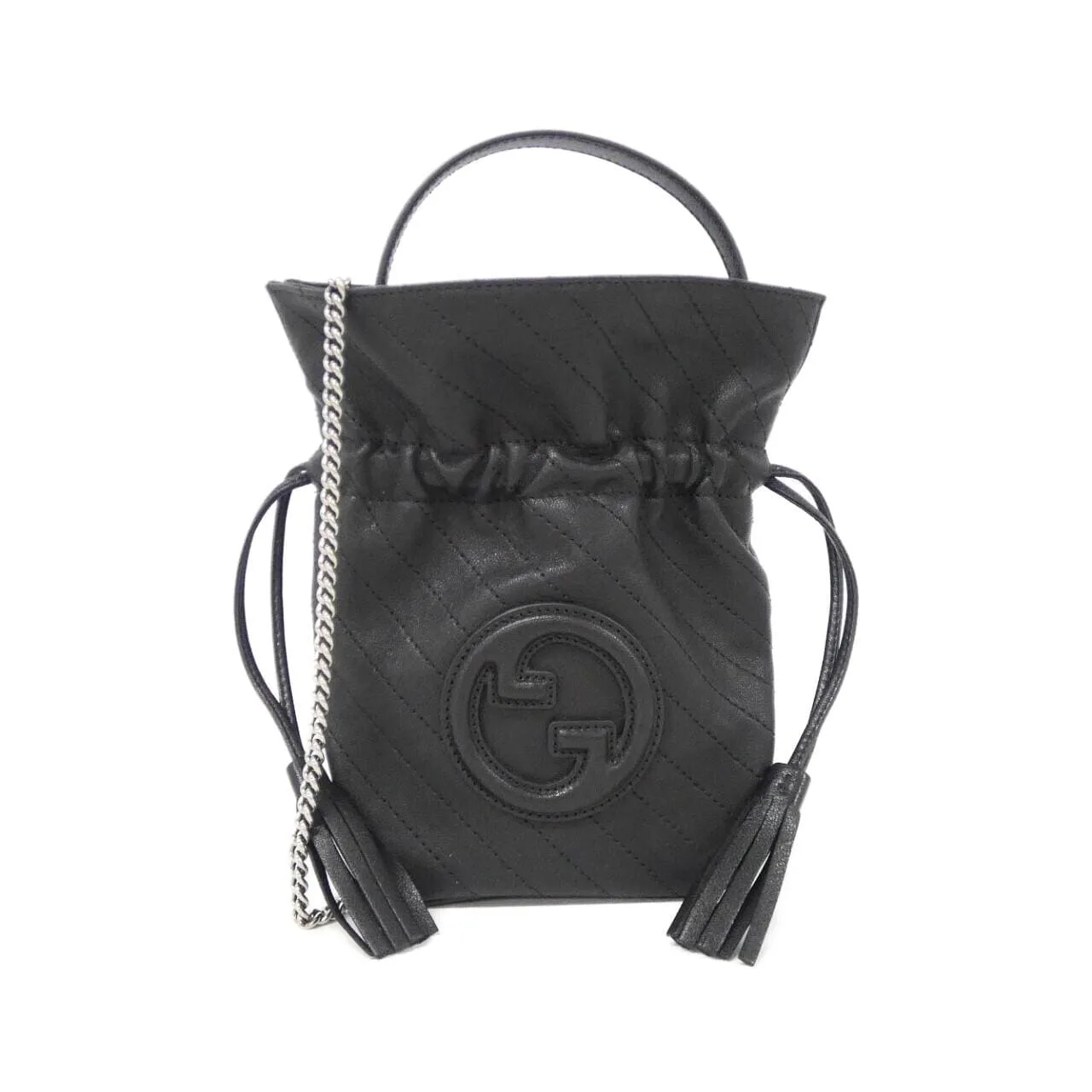 GUCCI 760313 AACP7 Handbag Leather Black