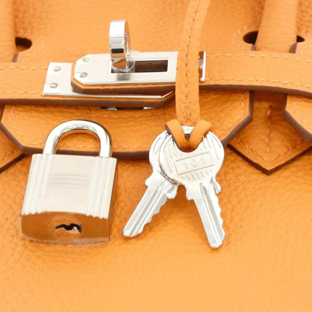 HERMES Birkin 041344CK Handbag Togo 橙色 Togo 牛皮 中古品A - 縮圖 6