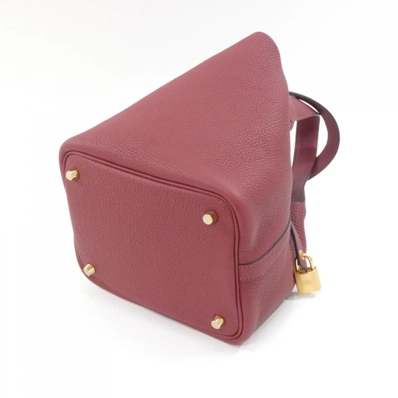 HERMES Picotin 056289CC Handbag Clemence Rouge Clemence Leather Rank A - Thumbnail 2