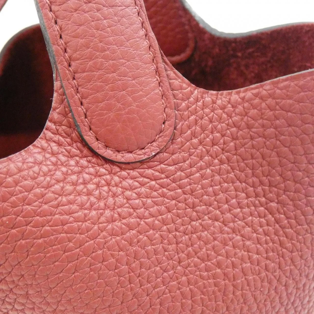 HERMES Picotin 056289CC Handbag Clemence Rouge Clemence Leather Rank A - Thumbnail 3