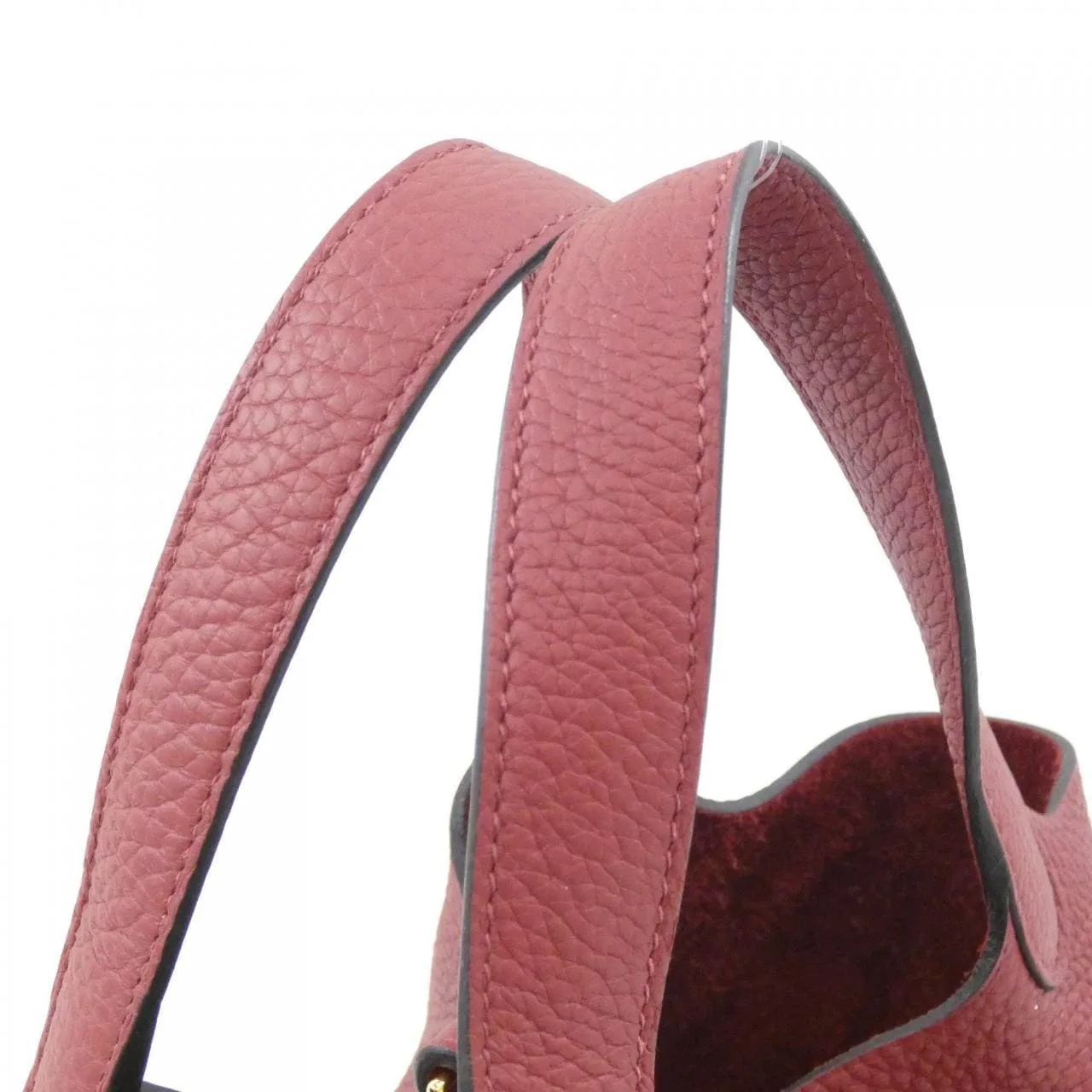 HERMES Picotin 056289CC Handbag Clemence Rouge Clemence Leather Rank A - Thumbnail 5
