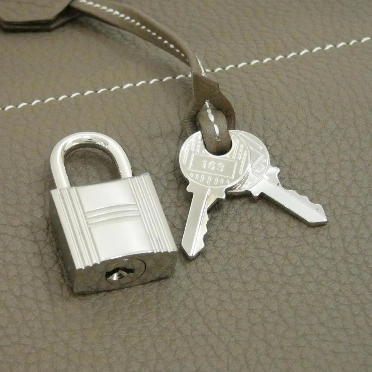 HERMES Bolide 073419CK Handbag Clemence Etoupe Clemence Leather Rank A - Thumbnail 7