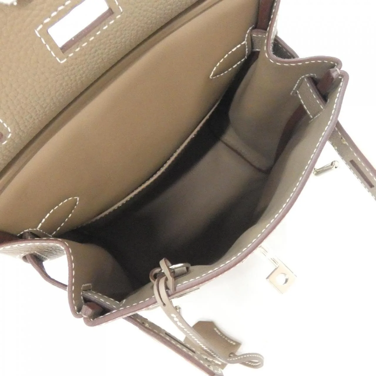 HERMES 083589CK Shoulder Togo Etoupe Togo Leather Rank A - Thumbnail 8