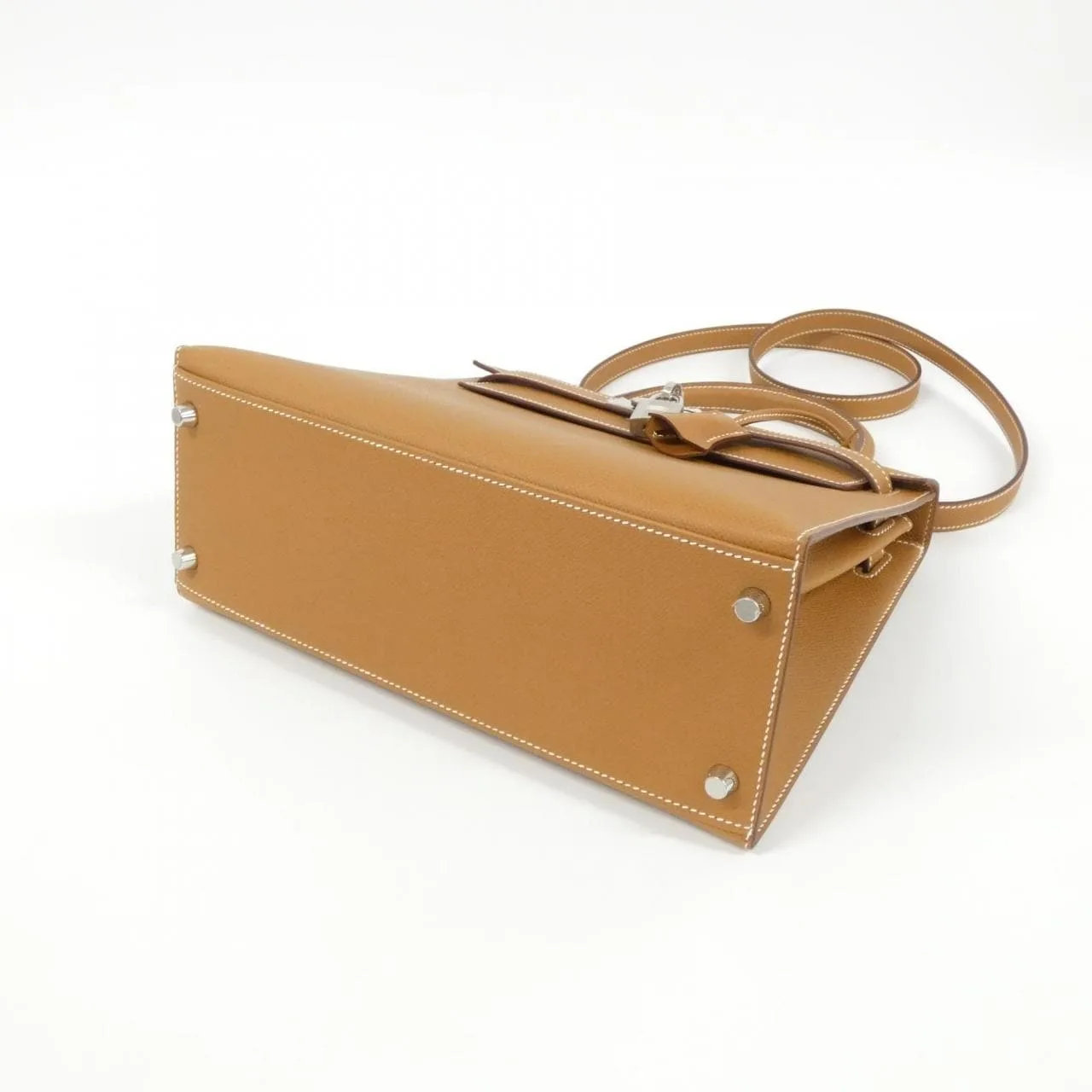 HERMES Kelly 042319CK Handbag Epsom Gold Epsom Leather Rank A - Thumbnail 3