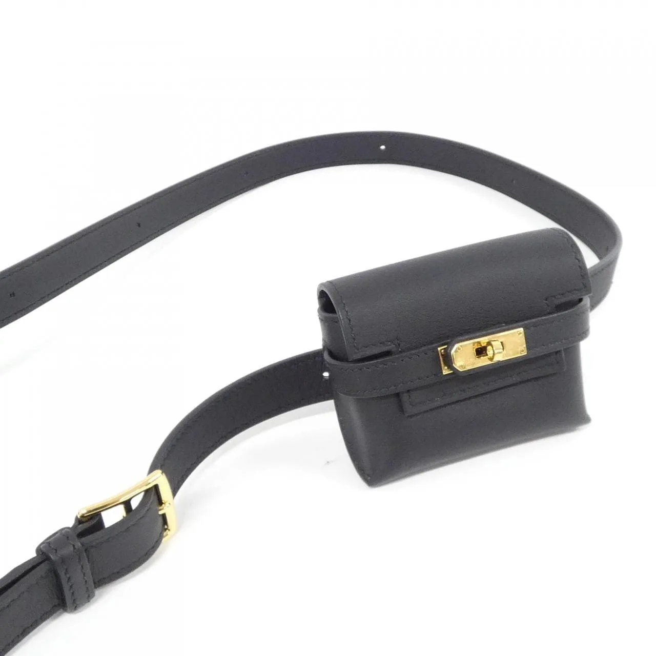 HERMES Kelly 084552CC Shoulder Swift Black Swift Leather Rank A - Thumbnail 5