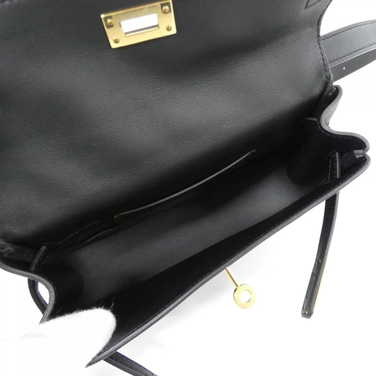 HERMES Kelly 084552CC Shoulder Swift Black Swift Leather Rank A - Thumbnail 7
