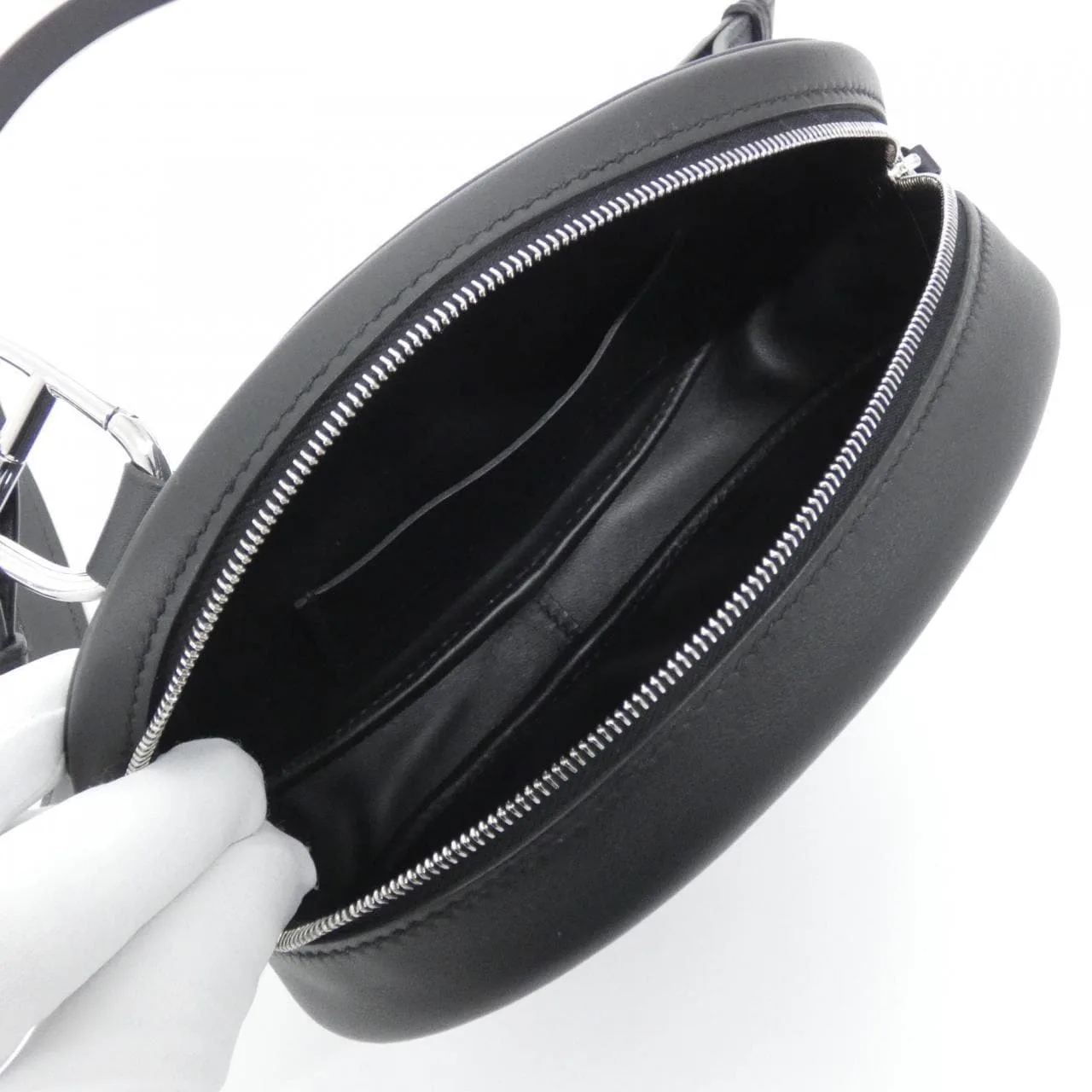 HERMES 080211CK Shoulder Swift Black Swift Leather Rank A - Thumbnail 6