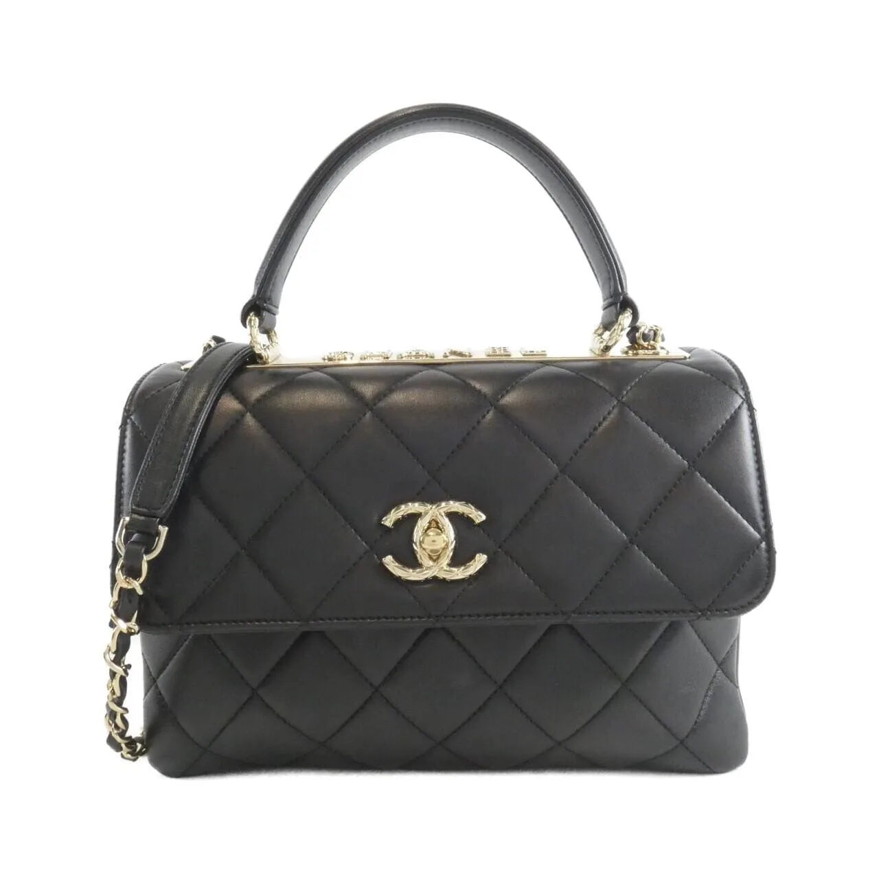 CHANEL 92236 Handbag Lambskin Black