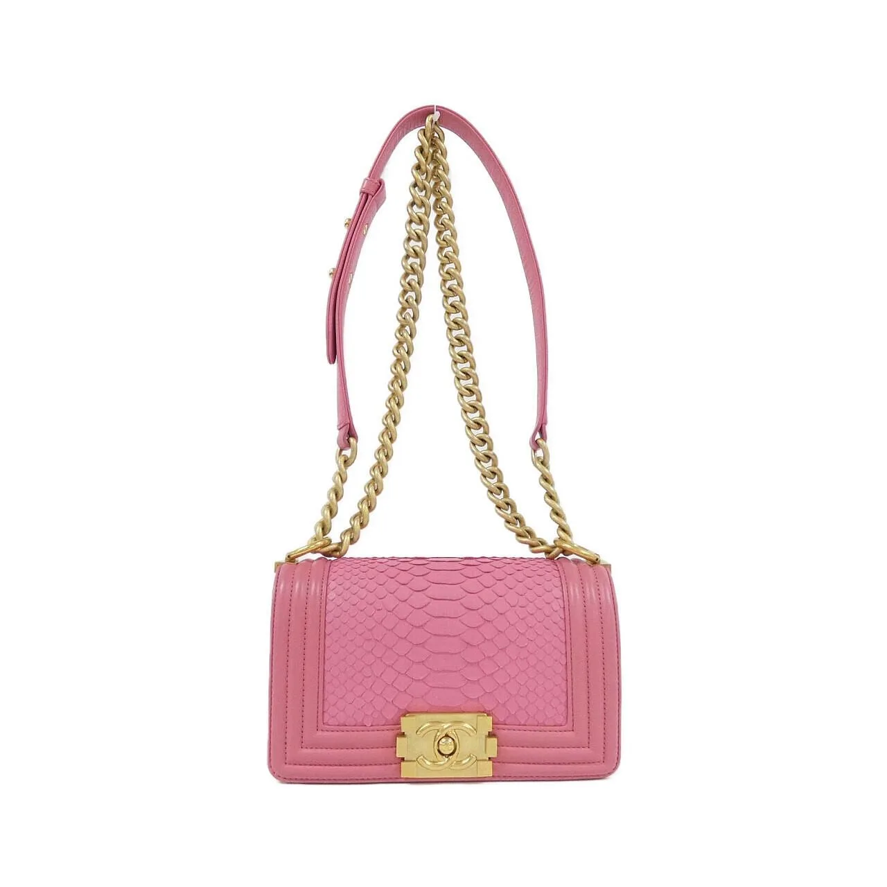 CHANEL Boy Chanel Shoulder Python