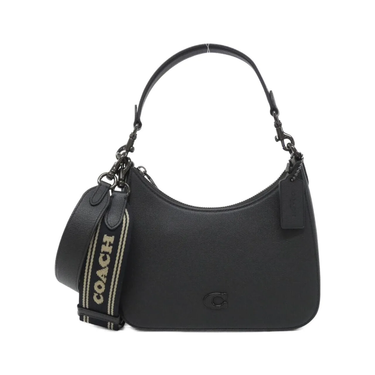 COACH CJ842 Shoulder Leather Black