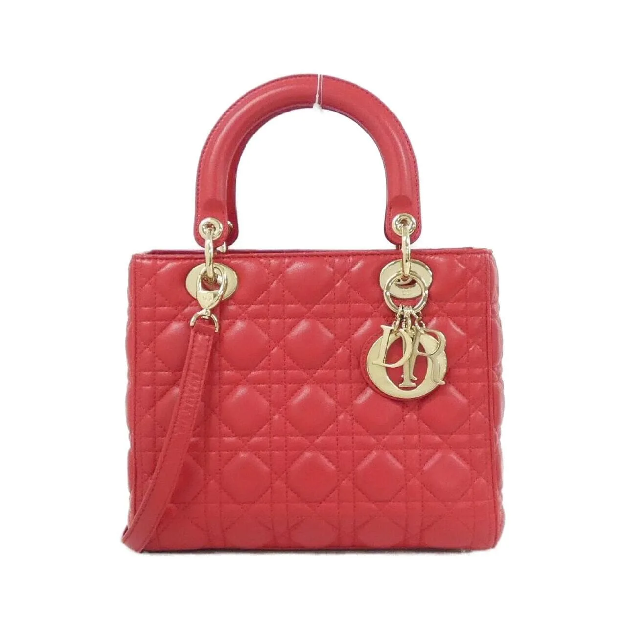 DIOR Lady Dior CAL44550 Handbag Lambskin Black
