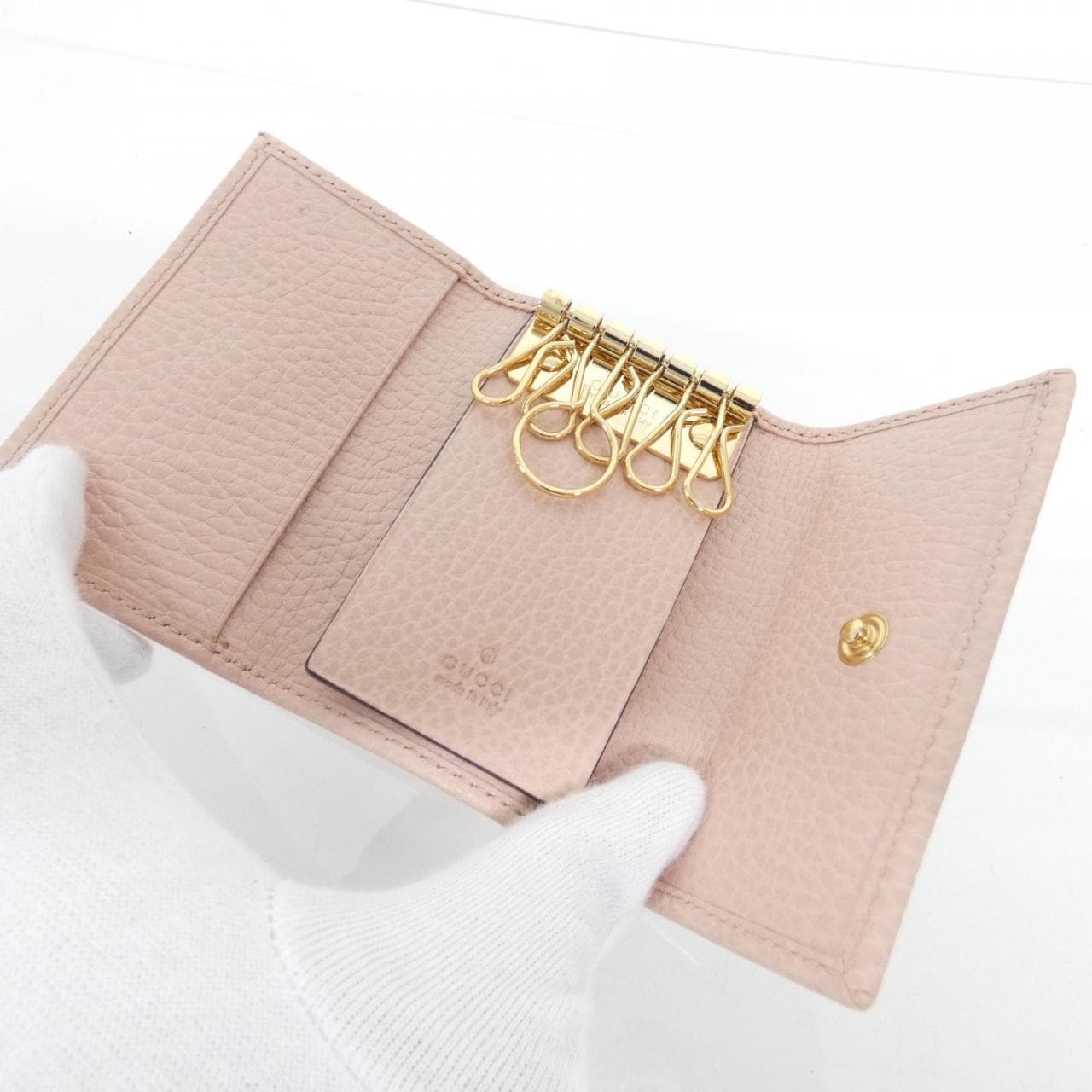 GUCCI 456118 CAO0G Key Case Leather 5