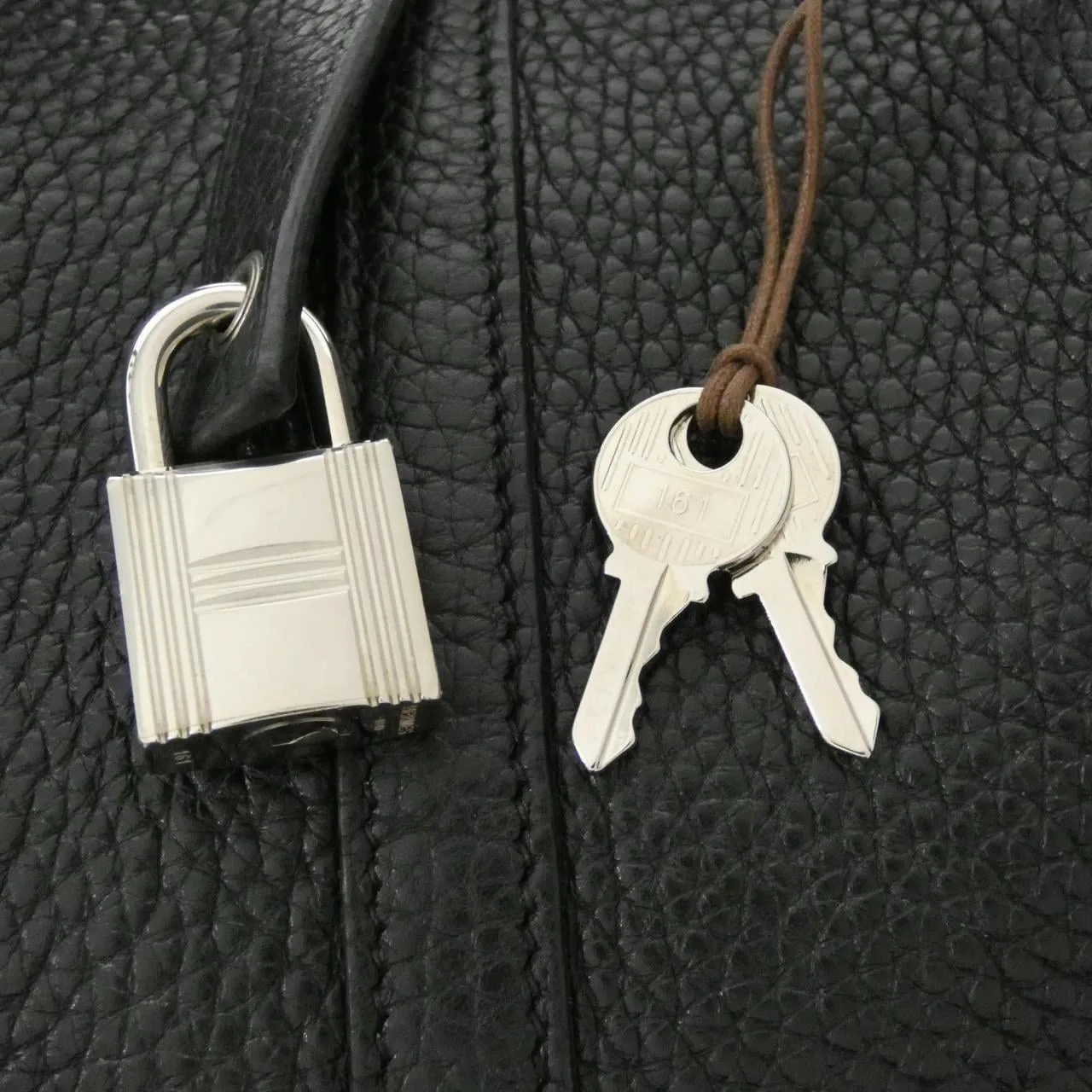 HERMES Picotin 056289CK Handbag Clemence Black Clemence Leather Rank A - Thumbnail 4