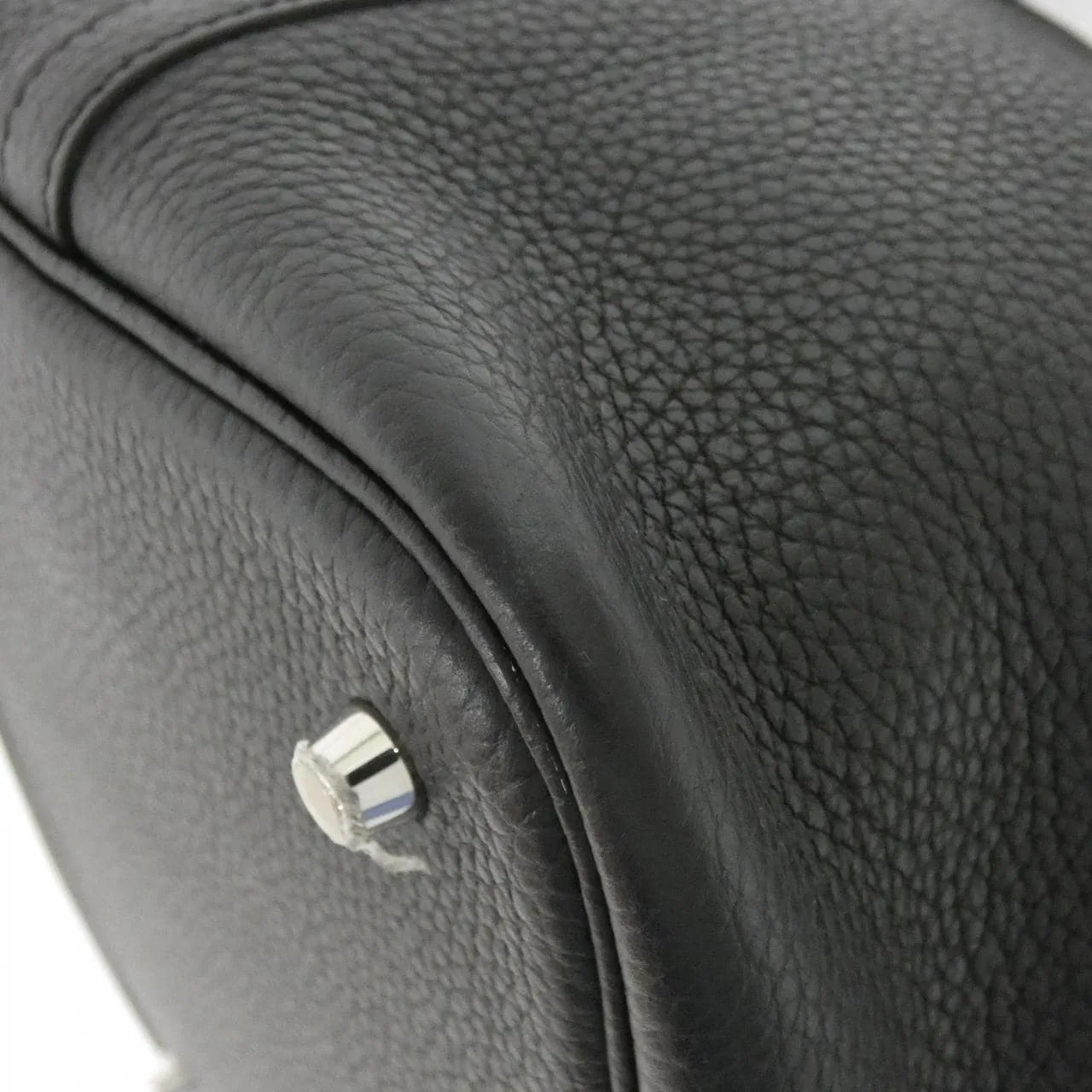HERMES Picotin 060991CK Handbag Clemence Black Clemence Leather Rank A - Thumbnail 2
