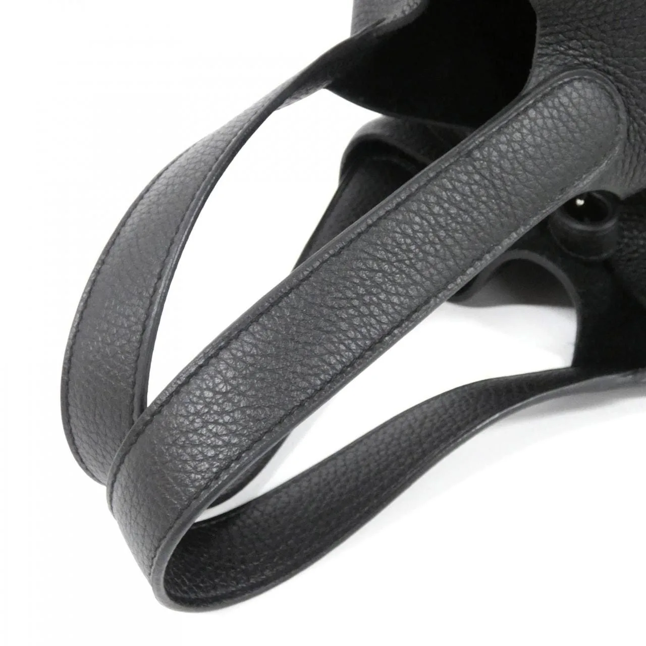 HERMES Picotin 060991CK Handbag Clemence Black Clemence Leather Rank A - Thumbnail 5