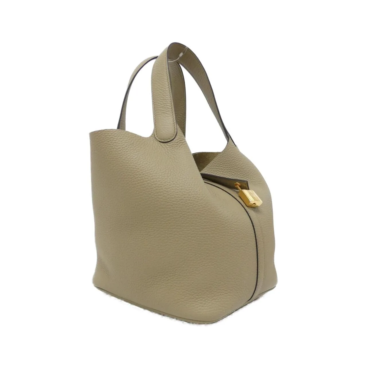 HERMES Picotin 060991CC Handbag Clemence Beige