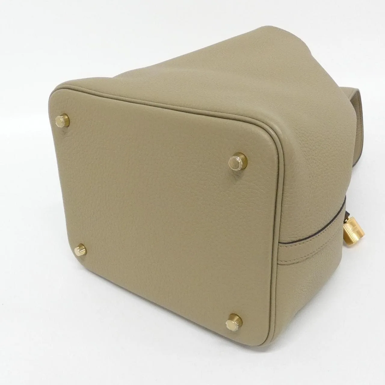 HERMES Picotin 060991CC Handbag Clemence Beige Clemence Leather Rank A - Thumbnail 2
