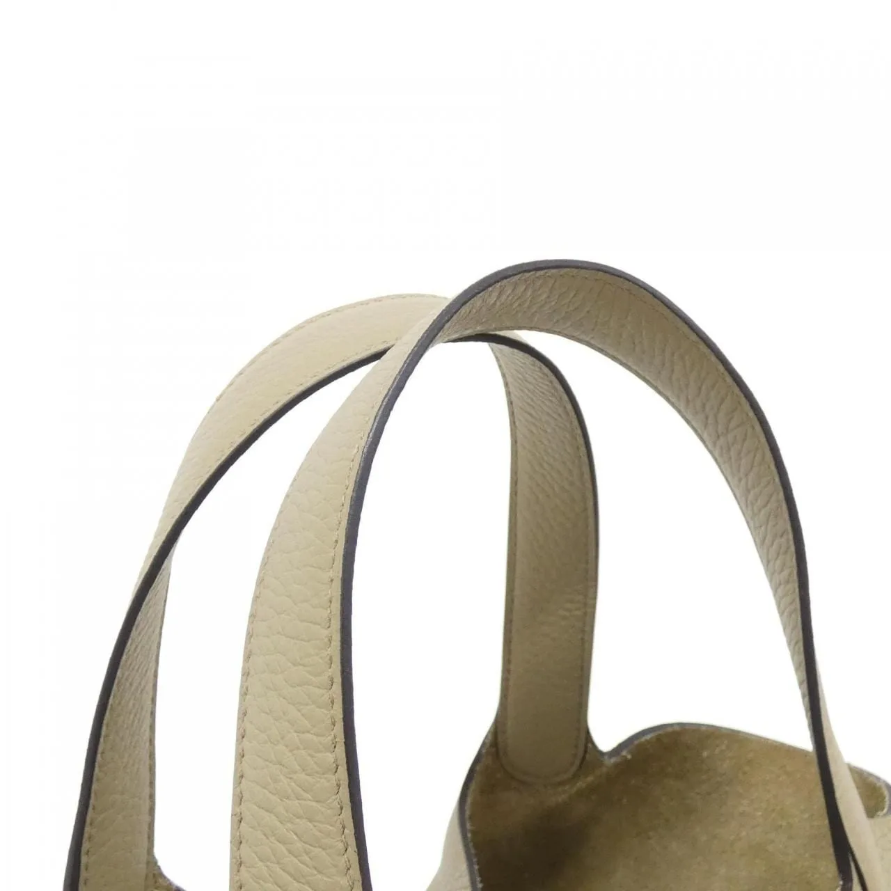 HERMES Picotin 060991CC Handbag Clemence Beige Clemence Leather Rank A - Thumbnail 4