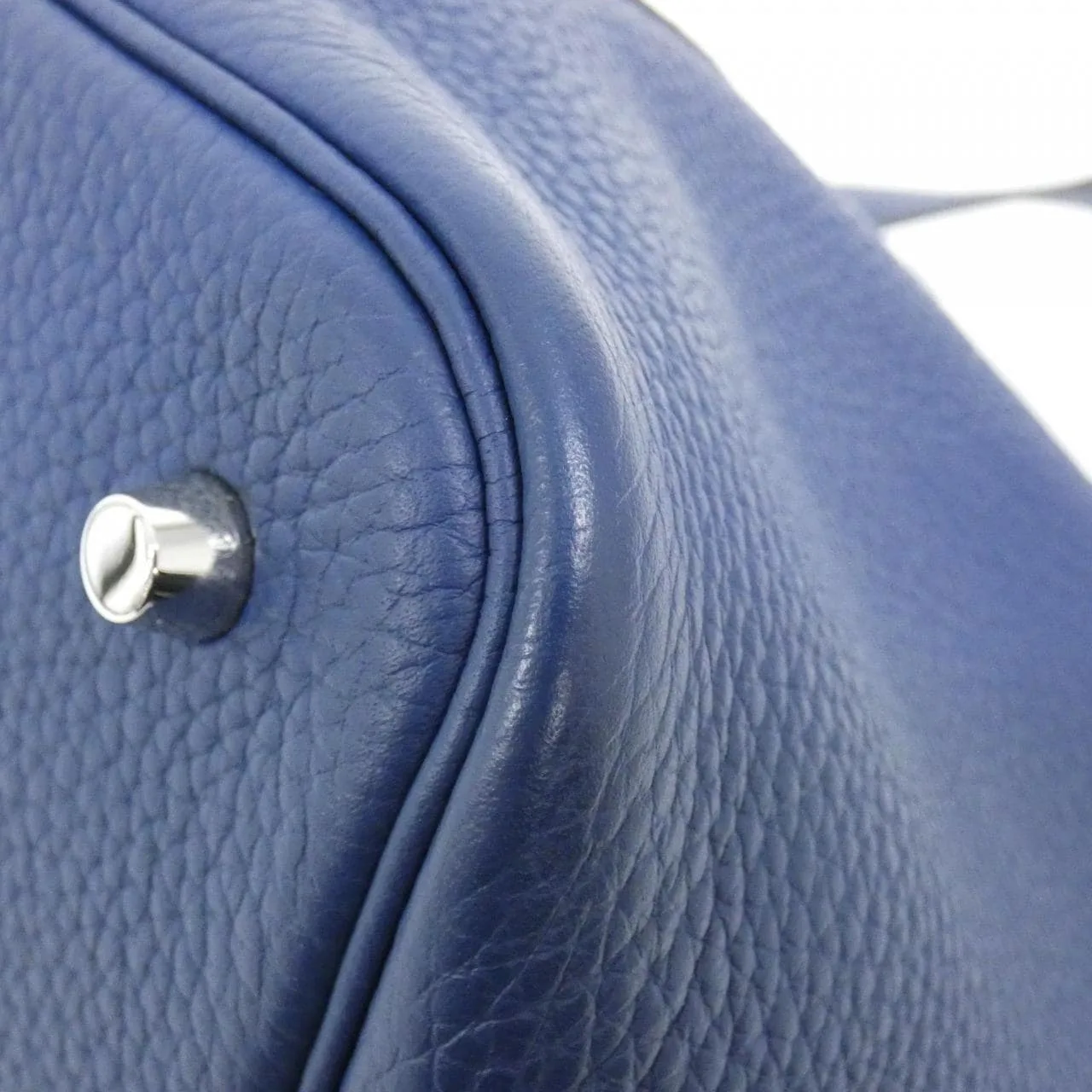 HERMES Picotin 060991CK Handbag Clemence Blue Clemence Leather Rank B - Thumbnail 2