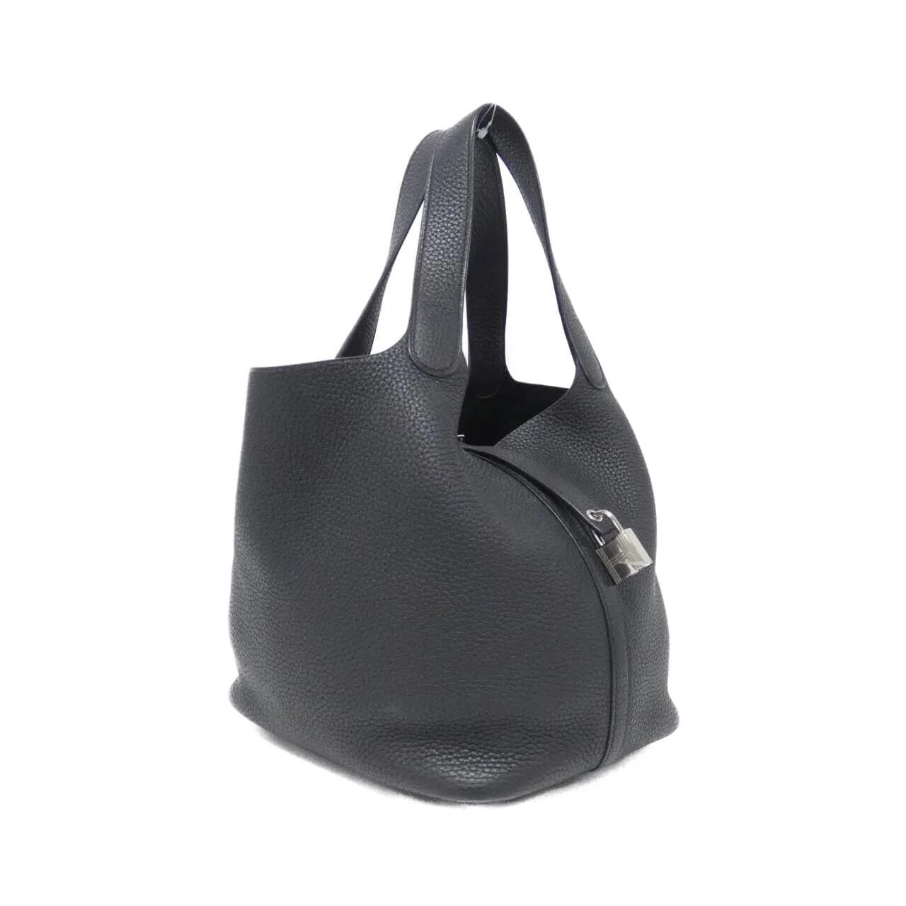 HERMES Picotin 060991CK Handbag Clemence Black