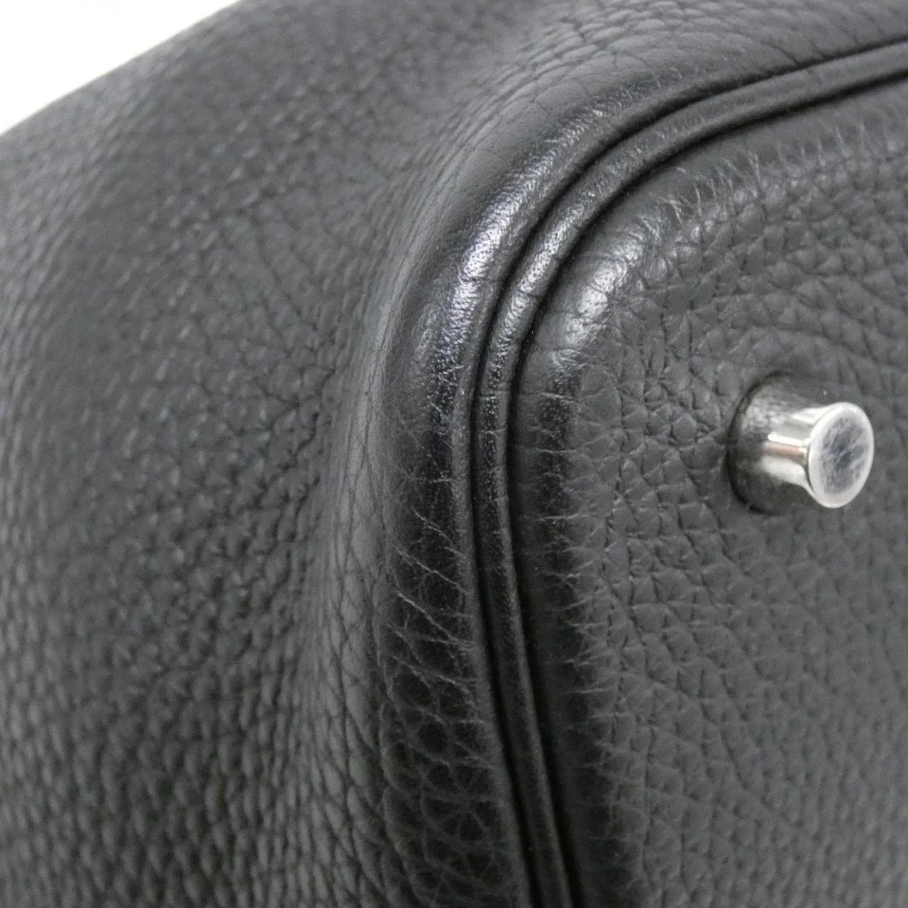 HERMES Picotin 060991CK Handbag Clemence Black Clemence Leather Rank A - Thumbnail 2