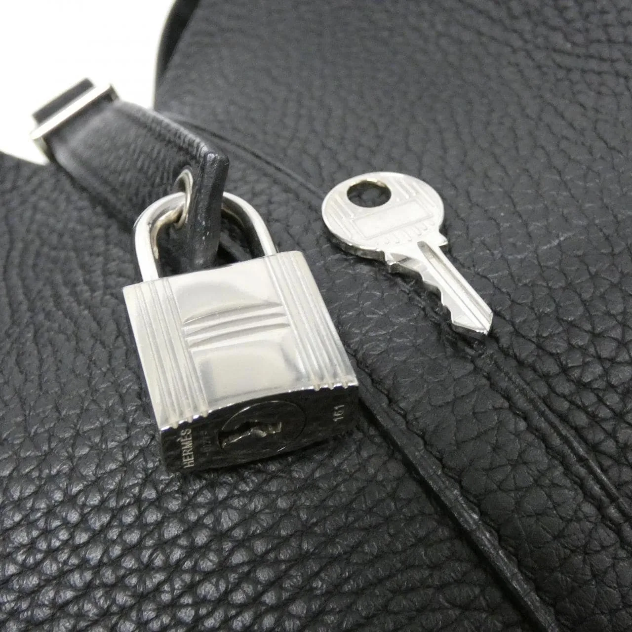 HERMES Picotin 060991CK Handbag Clemence Black Clemence Leather Rank A - Thumbnail 3