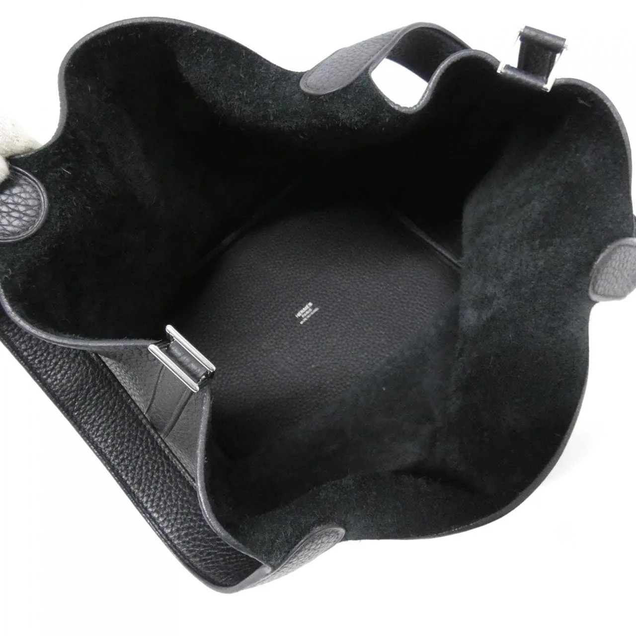 HERMES Picotin 060991CK Handbag Clemence Black Clemence Leather Rank A - Thumbnail 6