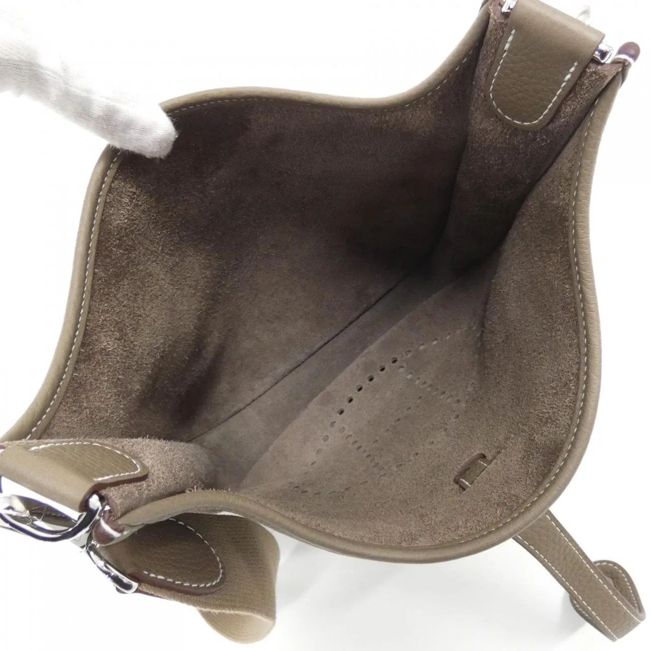 HERMES Evelyne 056277CK Shoulder Clemence Etoupe Clemence Leather Rank A - Thumbnail 6