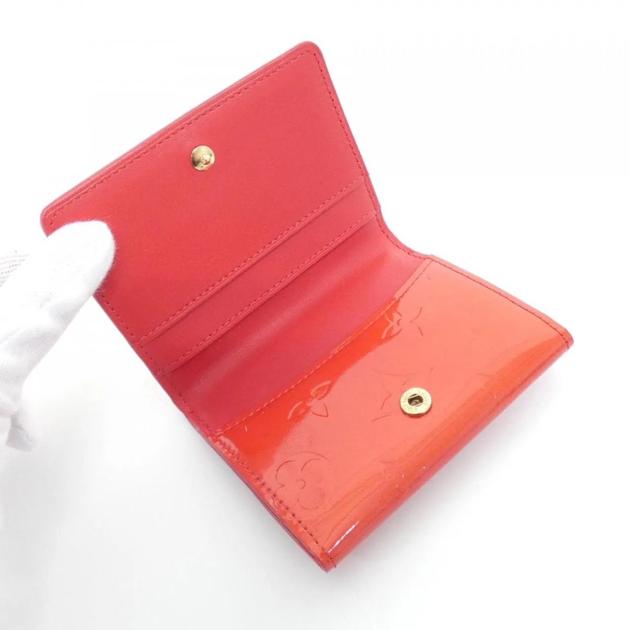 LOUIS VUITTON M91090 Coin Case Vernis Red Vernis Rank A - Thumbnail 5