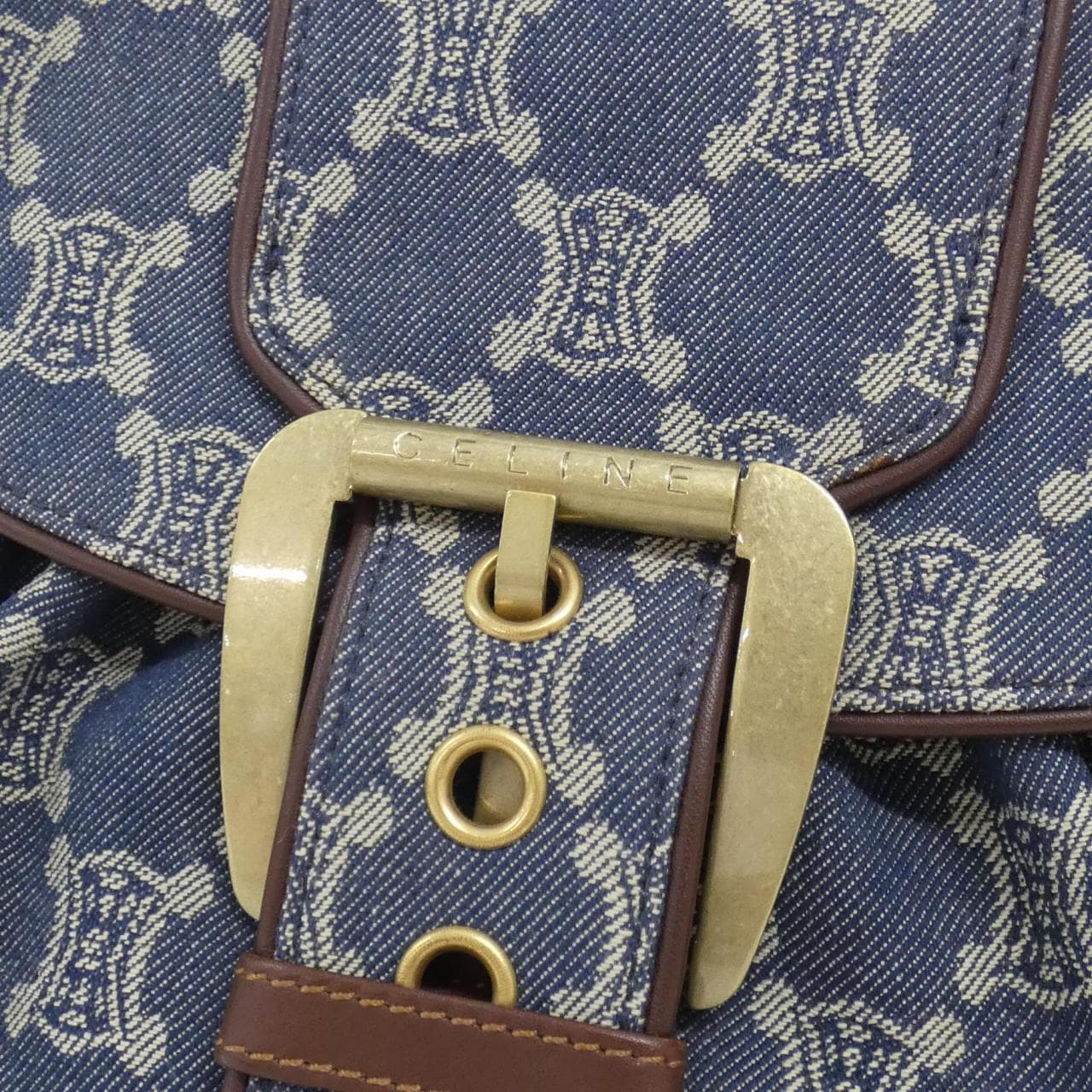 CELINE 153292MAC Shoulder Denim 5